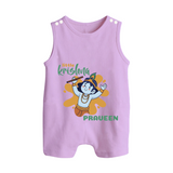 Little Krishna Romper Suit | Personalized Baby Romper Suit for Krishna Devotees - LILAC - 0 - 5 Months Old (Chest 18")
