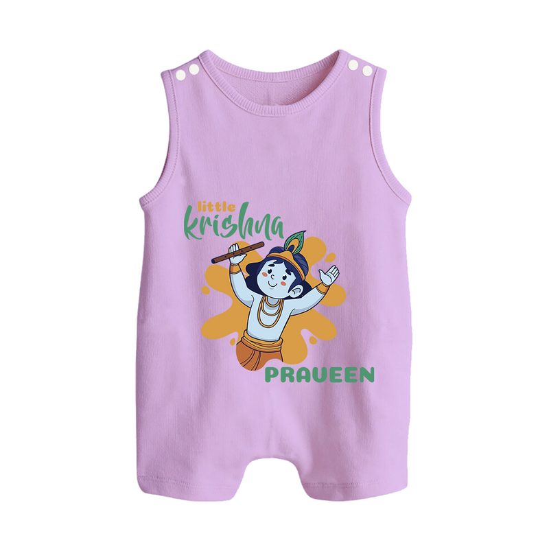 Little Krishna Romper Suit | Personalized Baby Romper Suit for Krishna Devotees - LILAC - 0 - 5 Months Old (Chest 18")