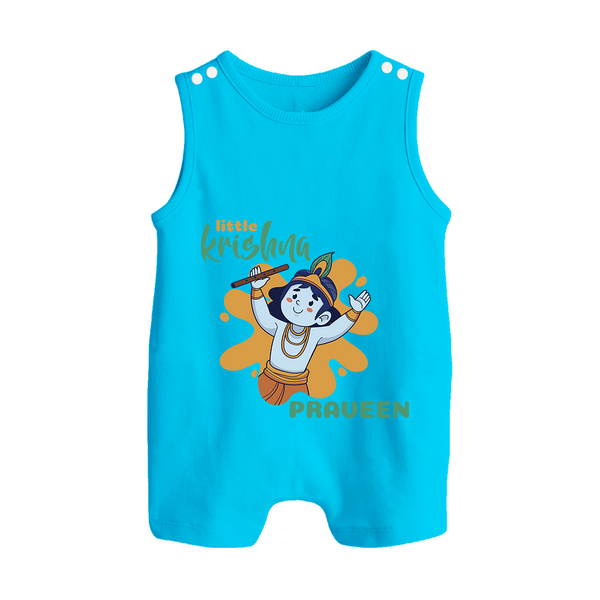 Little Krishna Romper Suit | Personalized Baby Romper Suit for Krishna Devotees - SKY BLUE - 0 - 5 Months Old (Chest 18")