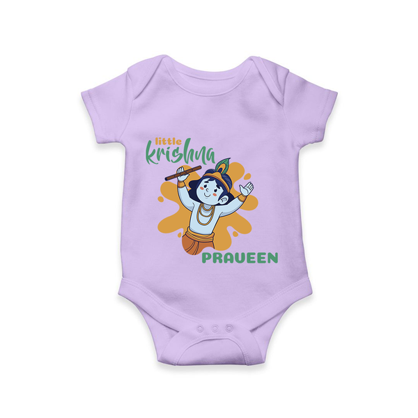 Little Krishna Romper | Personalized Baby Romper for Krishna Devotees - LILAC - New Born (Chest 14")