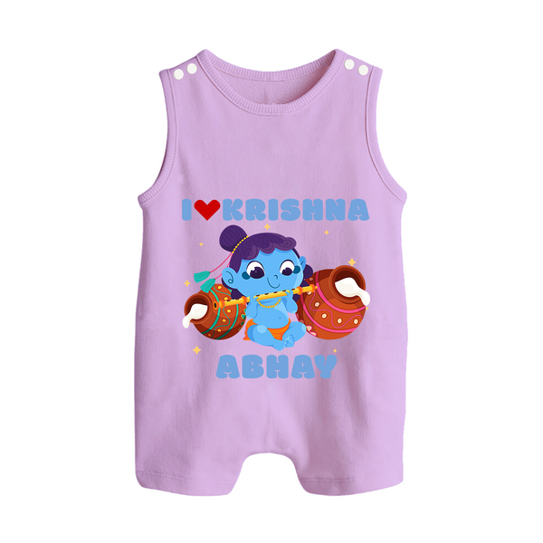 I Love Krishna Romper Suit | Custom Baby Romper Suit for Krishna Fans - LILAC - 0 - 5 Months Old (Chest 18")