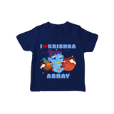 I Love Krishna T-Shirt | Custom Baby T-Shirt for Krishna Fans - NAVY BLUE - 0-5 Months Old (Chest 17")