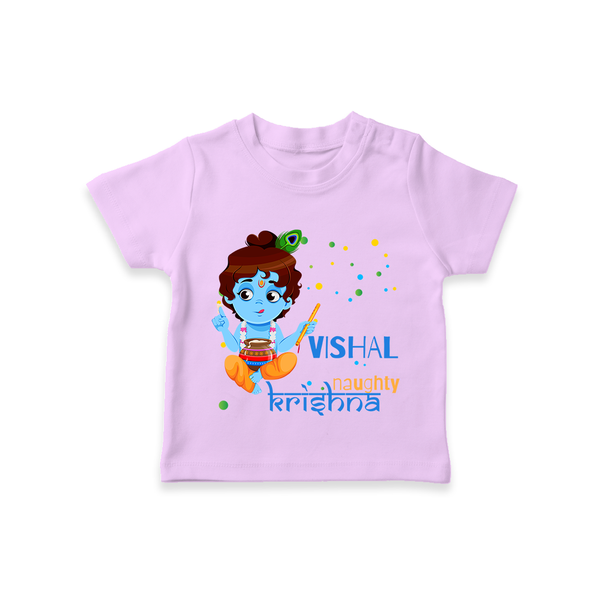 Naughty Krishna T-Shirt | Custom Baby T-Shirt for Krishna Enthusiasts - LILAC - 0-5 Months Old (Chest 17")