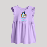 Animal Lover Krishna Baby Frock | Personalized Baby Frock for Krishna Fans - LILAC - 0 - 3 Months Old (Chest 17")