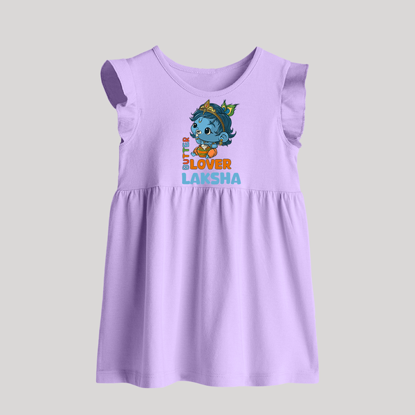 Butter Lover Baby Frock | Personalized Baby Frock for Krishna Celebrations - LILAC - 0 - 3 Months Old (Chest 17")