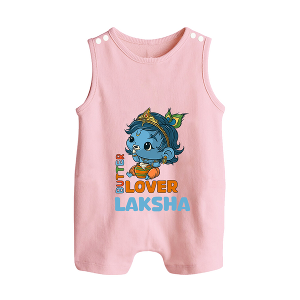 Butter Lover Romper Suit | Personalized Baby Romper Suit for Krishna Celebrations - BABY PINK - 0 - 5 Months Old (Chest 18")