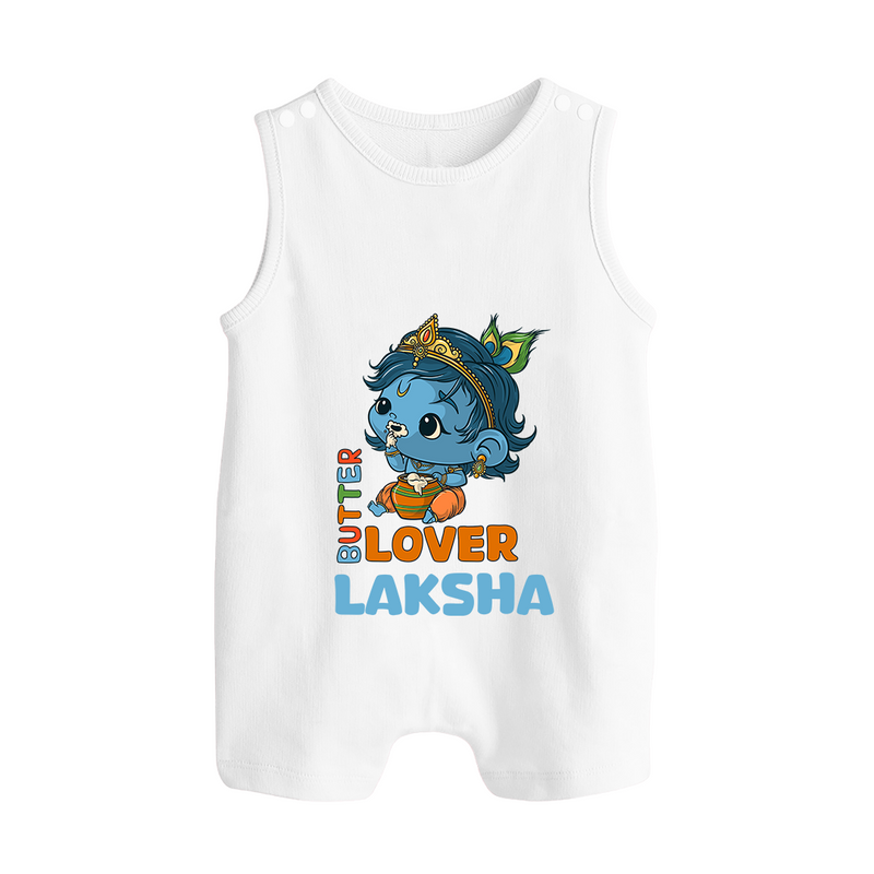 Butter Lover Romper Suit | Personalized Baby Romper Suit for Krishna Celebrations - WHITE - 0 - 5 Months Old (Chest 18")