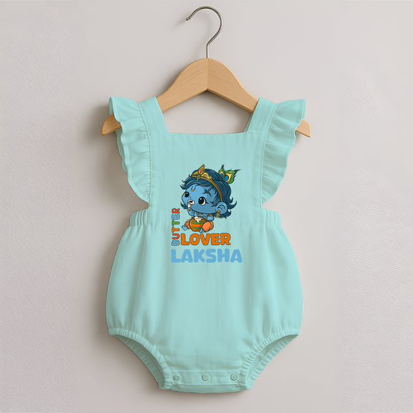 Butter Lover Romper Frock | Personalized Baby Romper Frock for Krishna Celebrations - MINT GREEN - 0 - 3 Months Old (Chest 19")