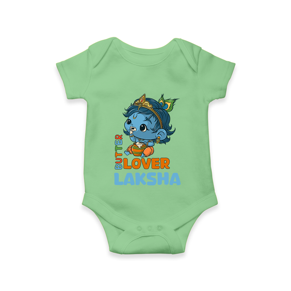 Butter Lover Romper | Personalized Baby Romper for Krishna Celebrations - GREEN - New Born (Chest 14")