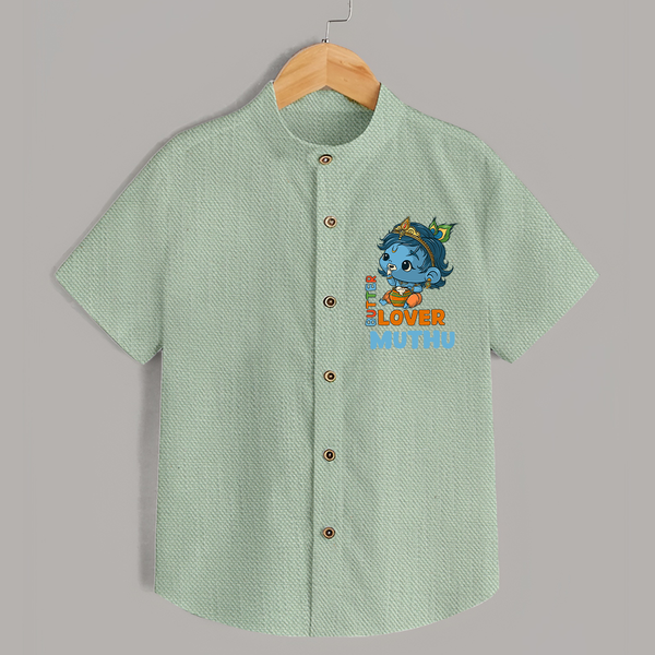 Butter Lover Shirt | Personalized Baby Shirt for Krishna Celebrations - MINT GREEN - 0 - 6 Months Old (Chest 23")