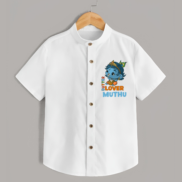 Butter Lover Shirt | Personalized Baby Shirt for Krishna Celebrations - WHITE - 0 - 6 Months Old (Chest 23")