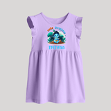 Cute Krishna Baby Frock | Custom Baby Frock for Krishna Fans - LILAC - 0 - 3 Months Old (Chest 17")
