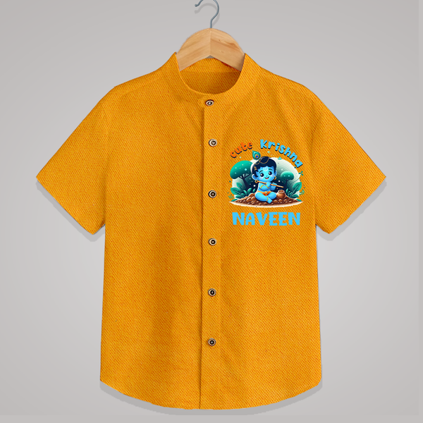 Cute Krishna Shirt | Custom Baby Shirt for Krishna Fans - CHROME YELLOW - 0 - 6 Months Old (Chest 23")