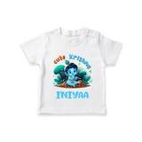 Cute Krishna T-Shirt | Custom Baby T-Shirt for Krishna Fans - WHITE - 0-5 Months Old (Chest 17")