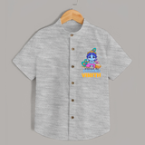 Blessed By Krishna Shirt | Personalized Baby Shirt for Krishna Lovers - GREY - 0 - 6 Months Old (Chest 23")
