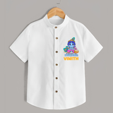 Blessed By Krishna Shirt | Personalized Baby Shirt for Krishna Lovers - WHITE - 0 - 6 Months Old (Chest 23")