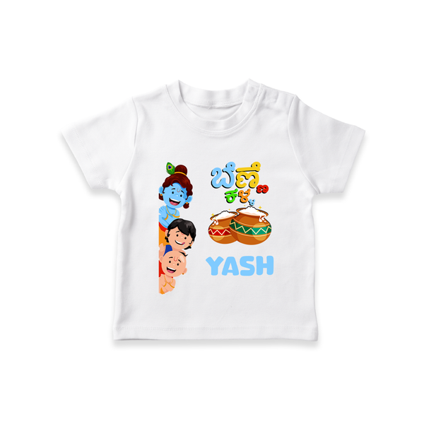 Little Butter Thief T-Shirt | Personalized Baby T-Shirt for Krishna's Butter Lover - WHITE - 0-5 Months Old (Chest 17")