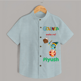 Govinda Has Come Shirt | Custom Baby Shirt for Krishna Janmashtami - ARCTIC BLUE - 0 - 6 Months Old (Chest 23")