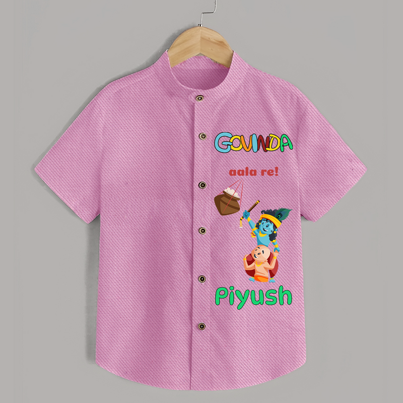 Govinda Has Come Shirt | Custom Baby Shirt for Krishna Janmashtami - BABY PINK - 0 - 6 Months Old (Chest 23")
