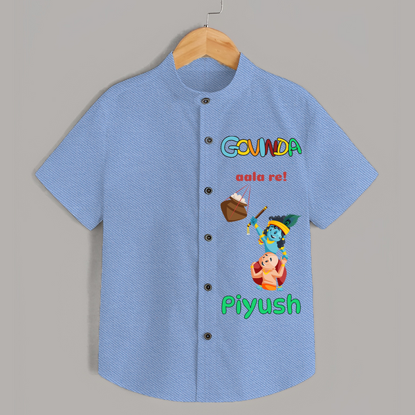 Govinda Has Come Shirt | Custom Baby Shirt for Krishna Janmashtami - SKY BLUE - 0 - 6 Months Old (Chest 23")