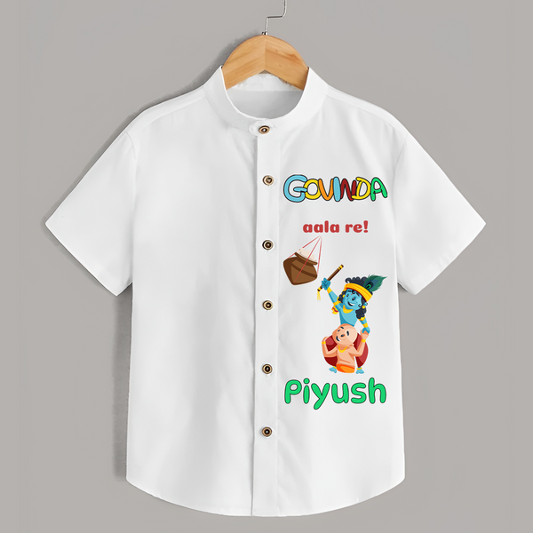 Govinda Has Come Shirt | Custom Baby Shirt for Krishna Janmashtami - WHITE - 0 - 6 Months Old (Chest 23")