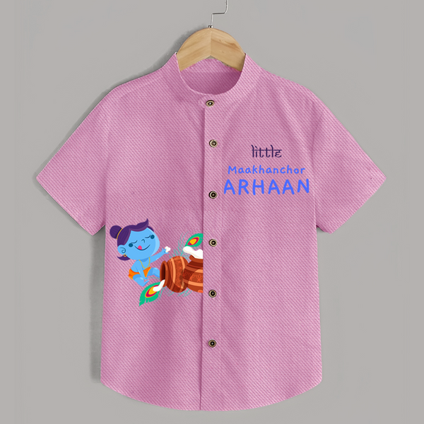 Little Butter Thief Shirt | Personalized Baby Shirt for Krishna's Mischievous Baby - BABY PINK - 0 - 6 Months Old (Chest 23")