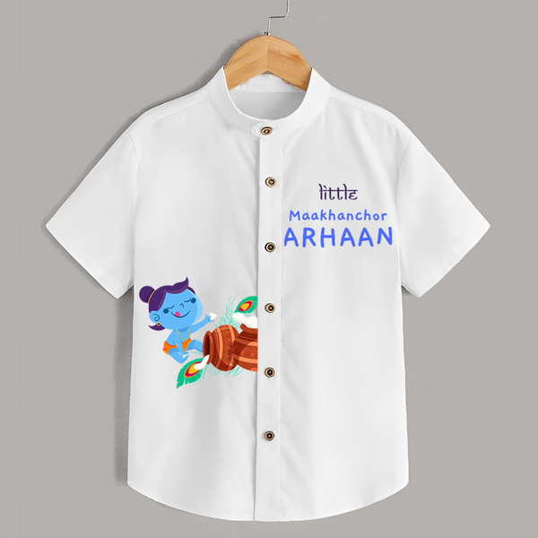 Little Butter Thief Shirt | Personalized Baby Shirt for Krishna's Mischievous Baby - WHITE - 0 - 6 Months Old (Chest 23")