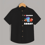 I Love Krishna Shirt | Custom Baby Shirt for Krishna Lovers - BLACK - 0 - 6 Months Old (Chest 23")