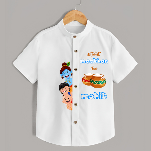 Mischievous Butter Thief Shirt | Personalized Baby Shirt for Krishna's Sweetness - WHITE - 0 - 6 Months Old (Chest 23")