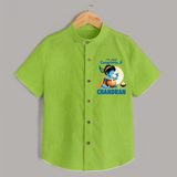 En Muthal Gokulashtami Special Shirt | Personalized Gokulashtami Outfit for Baby - LIME GREEN - 0 - 6 Months Old (Chest 23")