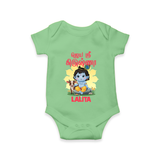 Jai Shri Krishna Romper/onesie | Custom  Romper/onesie for Your Little Kanna - GREEN - New Born (Chest 14")