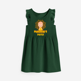 Elevate the joyous spirit with our "Mahavir's Little Disciple" Customised Frock - BOTTLE GREEN - 0 - 6 Months Old (Chest 18")