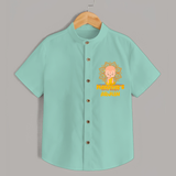 Elevate the joyous spirit with our "Mahavir's Little Disciple" Customised Kids Shirt - MINT GREEN - 0 - 6 Months Old (Chest 21")