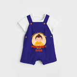 Embrace tradition with our "Little Learner of Mahavir's Wisdom" Customised Kids Dungaree - ROYAL BLUE - 0 - 3 Months Old (Chest 17")