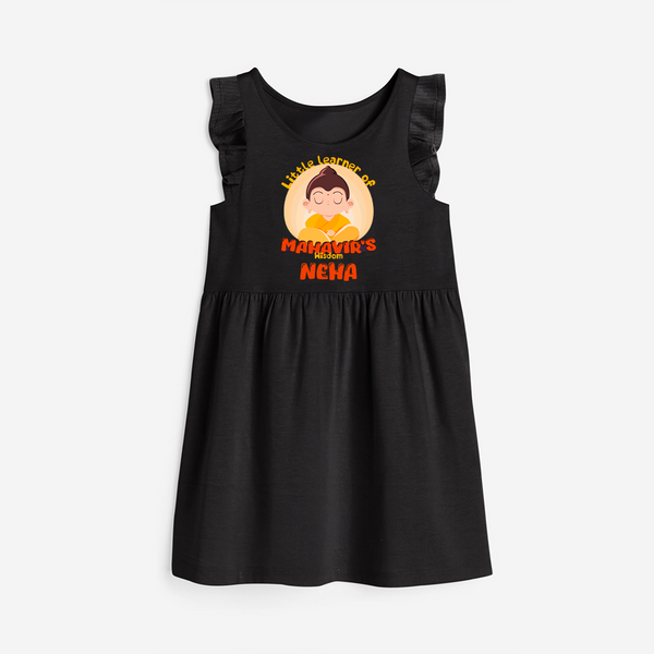 Embrace tradition with our "Little Learner of Mahavir's Wisdom" Customised Frock - BLACK - 0 - 6 Months Old (Chest 18")