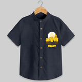 Ignite the festive fervor with our "Mahavir's Jayanthi" Customised Shirt For Kids - DARK GREY - 0 - 6 Months Old (Chest 21")