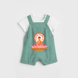 Radiate positivity with our "Feeling Blessed On Mahavir Jayanthi" Customised Dungaree for Kids - LIGHT GREEN - 0 - 3 Months Old (Chest 17")