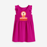 Radiate positivity with our "Feeling Blessed On Mahavir Jayanthi" Customised Frock - HOT PINK - 0 - 6 Months Old (Chest 18")