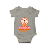Radiate positivity with our "Feeling Blessed On Mahavir Jayanthi" Customised Romper for Kids - GREY - 0 - 3 Months Old (Chest 16")
