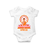 Radiate positivity with our "Feeling Blessed On Mahavir Jayanthi" Customised Romper for Kids - WHITE - 0 - 3 Months Old (Chest 16")