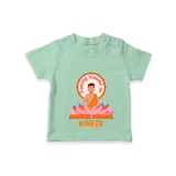 Radiate positivity with our "Feeling Blessed On Mahavir Jayanthi" Customised T-shirt for Kids - MINT GREEN - 0 - 5 Months Old (Chest 17")