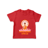 Radiate positivity with our "Feeling Blessed On Mahavir Jayanthi" Customised T-shirt for Kids - RED - 0 - 5 Months Old (Chest 17")