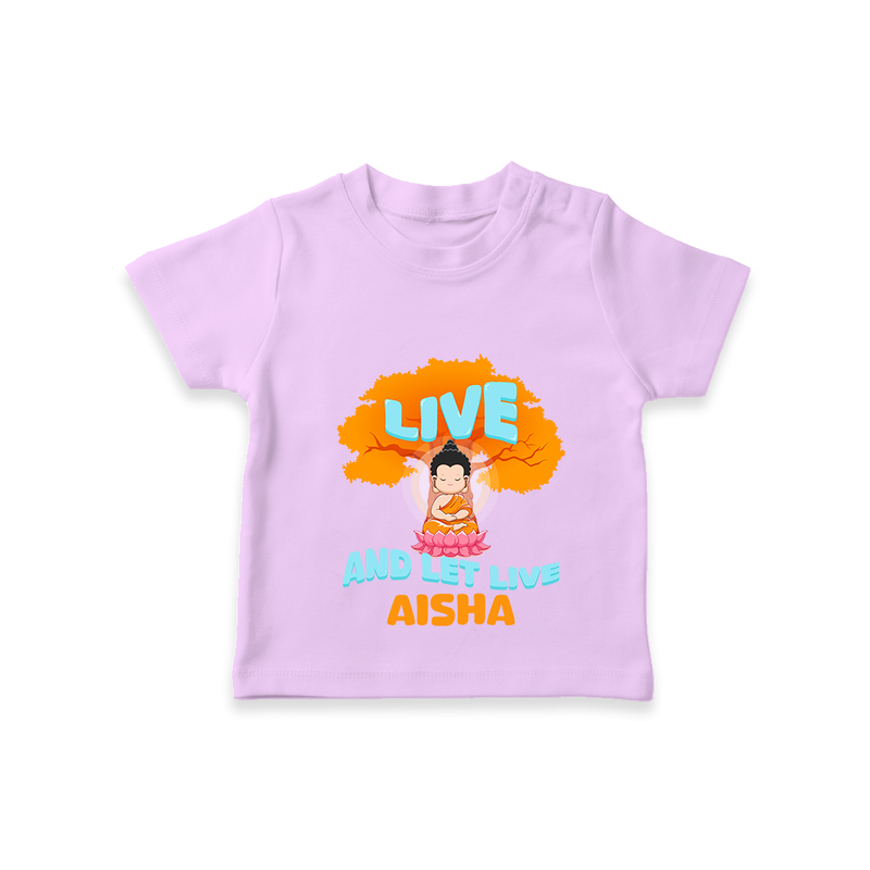 Shine with joy in our "Live and Let Live" Customised Kids T-shirt - LILAC - 0 - 5 Months Old (Chest 17")