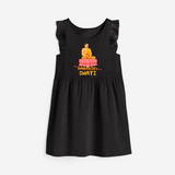 Stand out in elegance with our "Following Mahavir's Path" Customised Frock - BLACK - 0 - 6 Months Old (Chest 18")