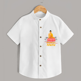 Stand out in elegance with our "Following Mahavir's Path" Customised Kids Shirt - WHITE - 0 - 6 Months Old (Chest 21")