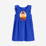 Embrace the divine grace with our "My 1st Mahavir Jayanthi" Customised Frock - ROYAL BLUE - 0 - 6 Months Old (Chest 18")