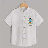 My First Mahashivaratri - Om Namah Shivaya Customized Shirt for Kids with name - WHITE - 0 - 6 Months Old (Chest 23")