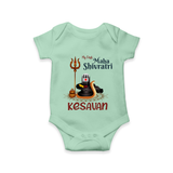 My First Mahashivratri Custom Name Baby Onesie  - MINT GREEN - New Born (Chest 14")