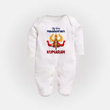 Mahashivratri Special Personalized Baby Fullbody Suit – Lord Shiva Theme - WHITE - New Born (Chest 7.5")