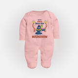 Mahashivratri Special Personalized Baby Fullbody Suit – Lord Shiva Theme with Name - BABY PINK - New Born (Chest 7.5")